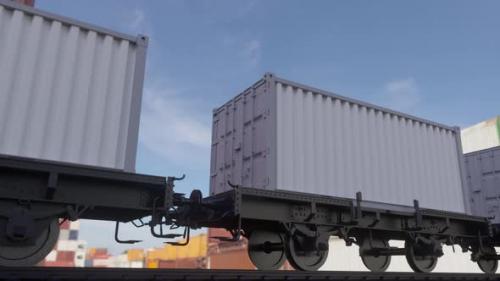 Videohive - White Shipping Cargo Containers for Logistics and Transportation - 42652053 - 42652053