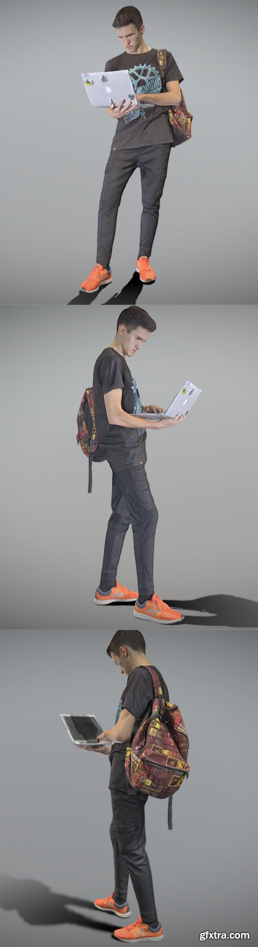 Young man with laptop and classy backpack 198