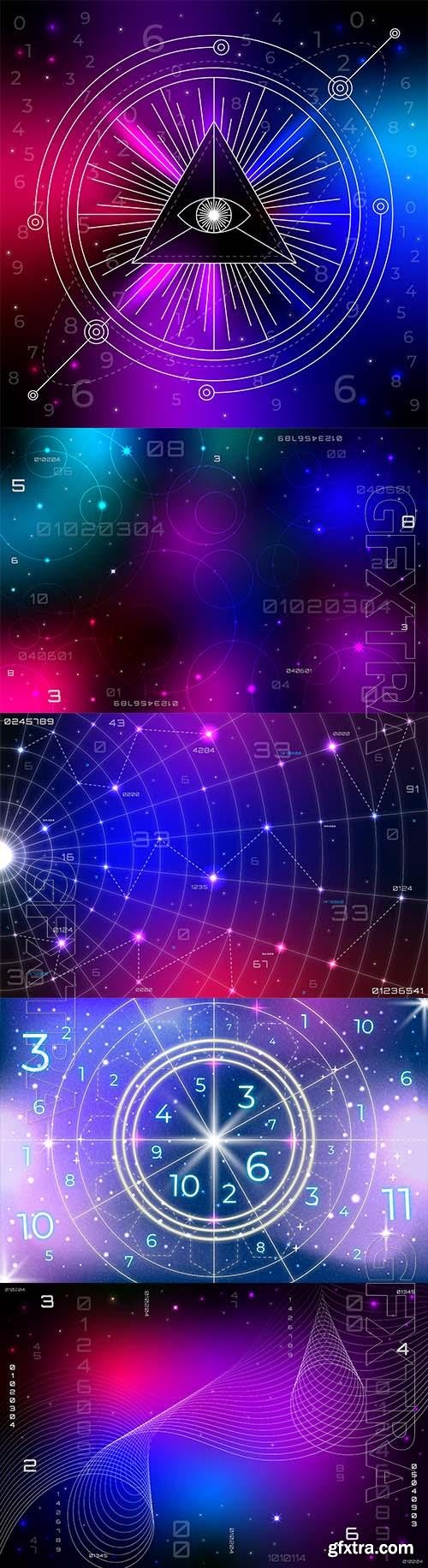 Numerology vector gradient background