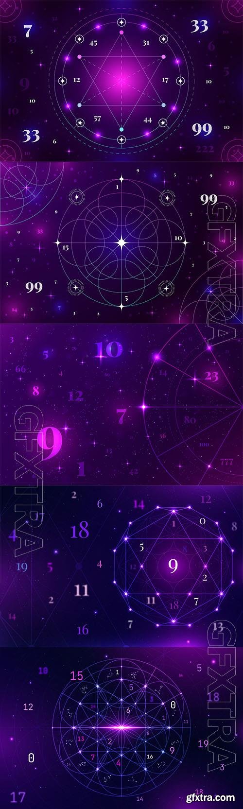 Vector gradient numerology background