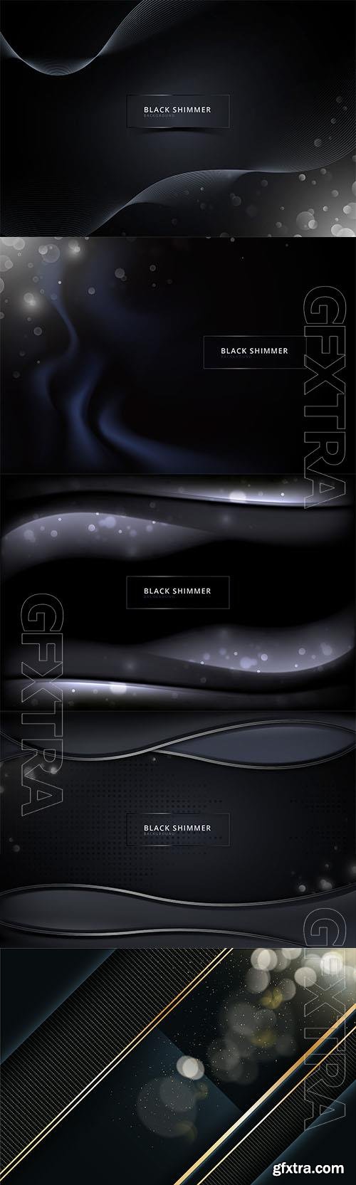 Vector realistic black shimmer background