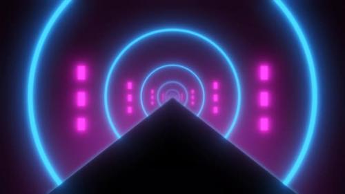 Videohive - Abstract glowing neon retro tunnel round bright shiny multicolored beautiful. Abstract background. - 42671260 - 42671260