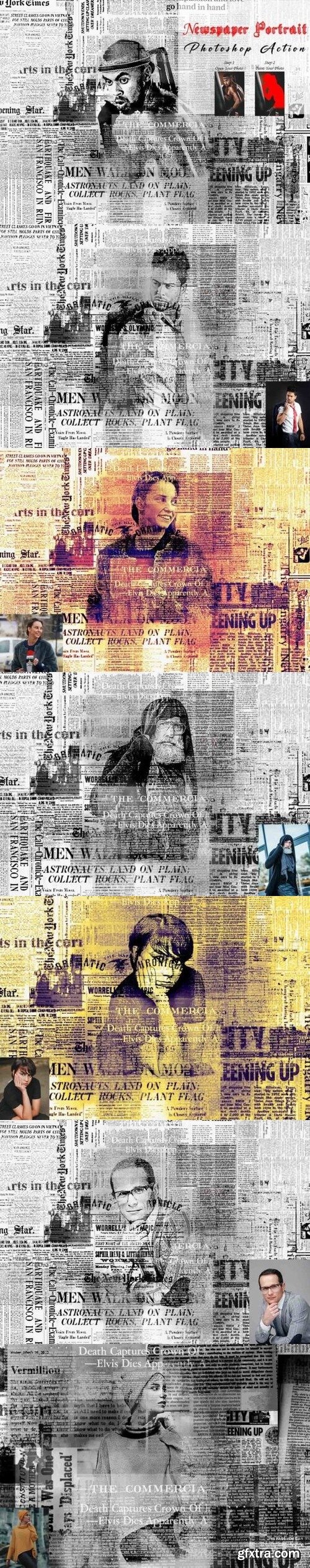 Creativemarket - Newspaper Portrait Photoshop Action 11007309