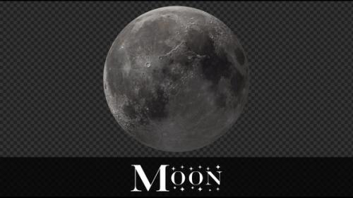 Videohive - Moon Rotation, Loop + Alpha Channel - 42644484 - 42644484