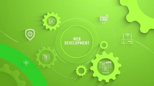 Videohive - Flat Infographic Colorize Icons Background Web Development Loopable Animation - 42644987 - 42644987