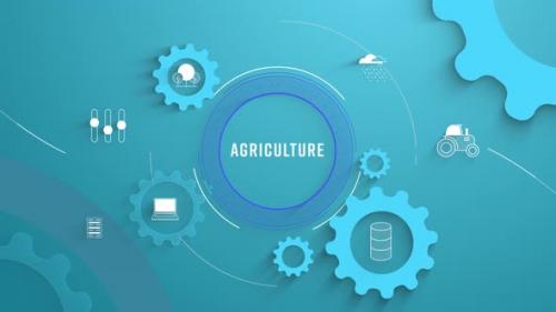 Videohive - Flat Infographic Colorize Icons Background Agriculture Loopable Animation - 42644996 - 42644996