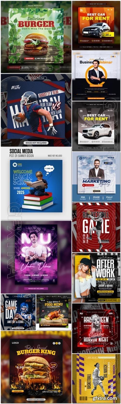 Flyer social media post, template banner psd set vol 33