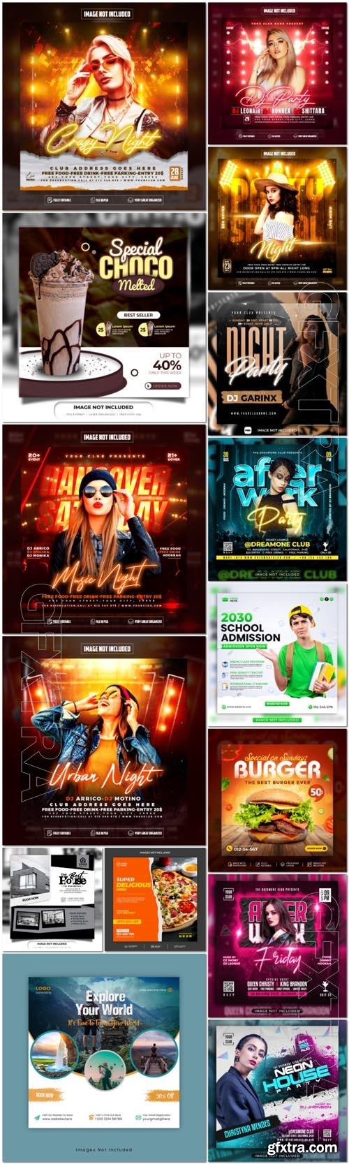 Flyer social media post, template banner psd set vol 34