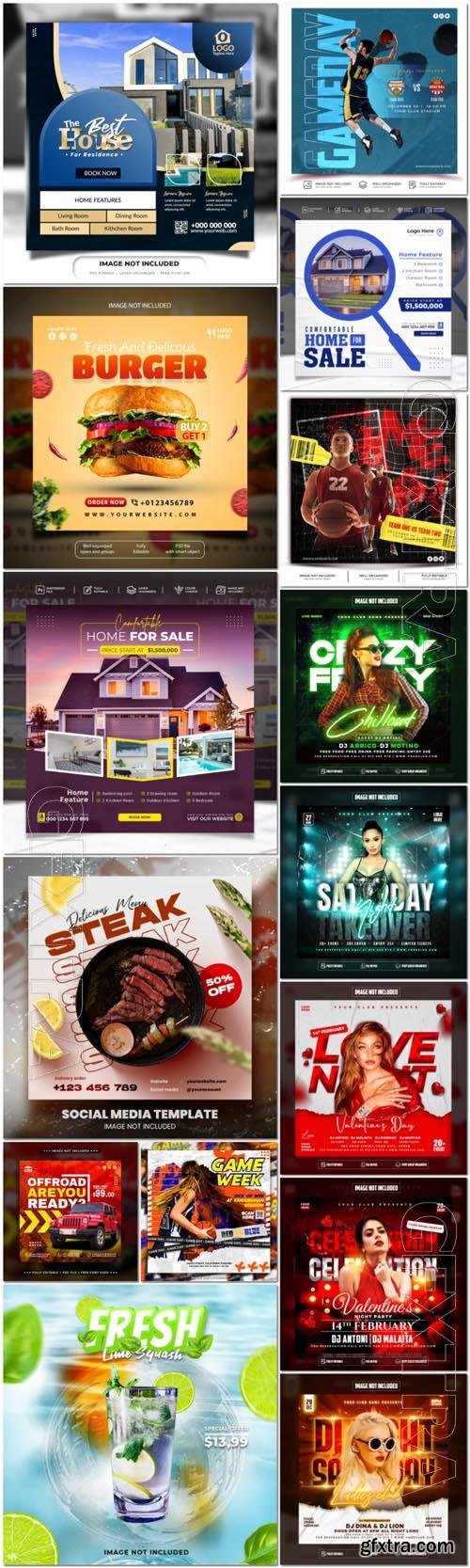 Flyer social media post, template banner psd set vol 35