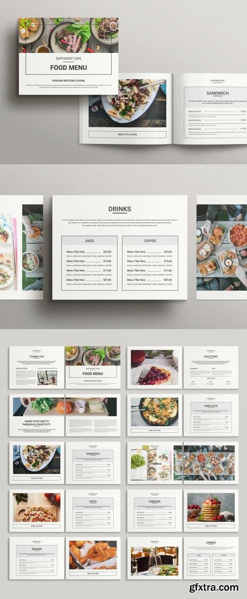 Food Menu Brochure Layout Landscape 520683969