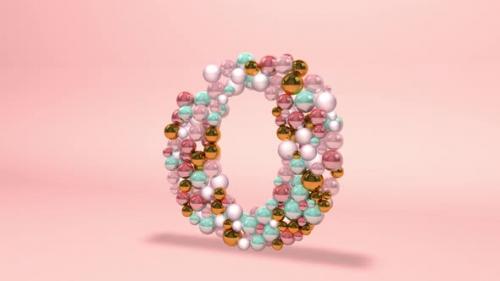 Videohive - Letter O made of beads, glass balls, pastel pearls, crystal jewels and gold. - 42660213 - 42660213