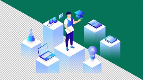 Videohive - Isometric People Working with Technology - 42665442 - 42665442