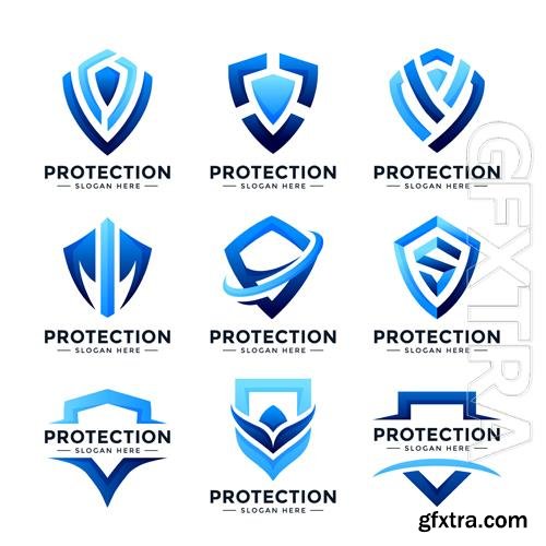 Vector shield protection logo collection