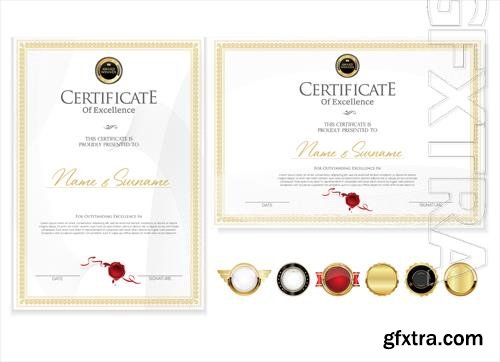 Vector certificate or diploma retro vintage design