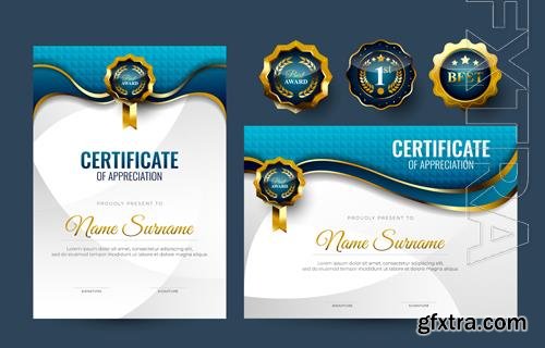 Vector blue certifitace of appreciation template