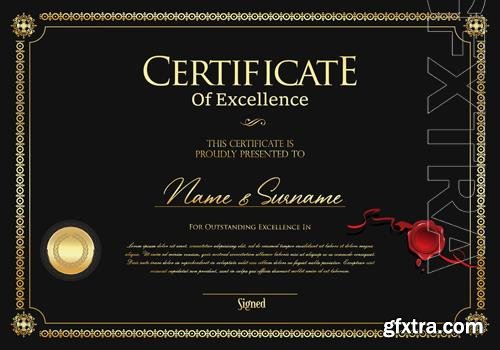 Vector certificate or diploma black and gold design vector illustration vol 4