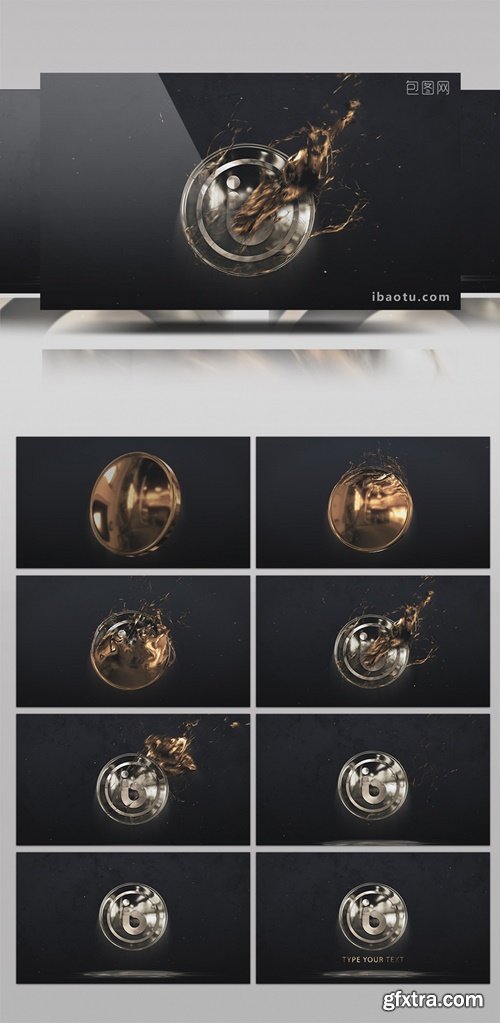 4K Metal Texture Torn LOGO Interpretation Title AE Template 1418886