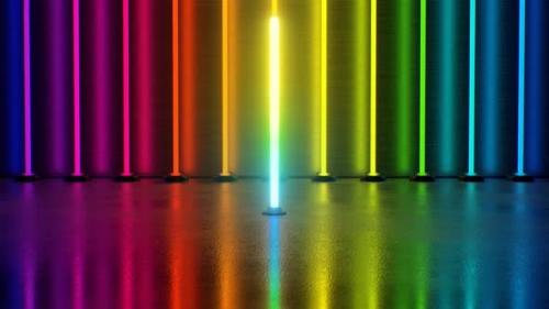 Videohive - Rainbow Neon Glowing Heart Spinning Outline Shape Spectrum Lights - 4K - 42723311 - 42723311