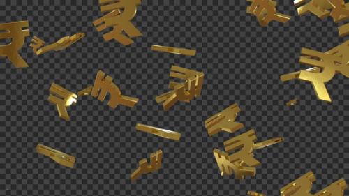 Videohive - 3D Rupee Falling Golden - 42724708 - 42724708