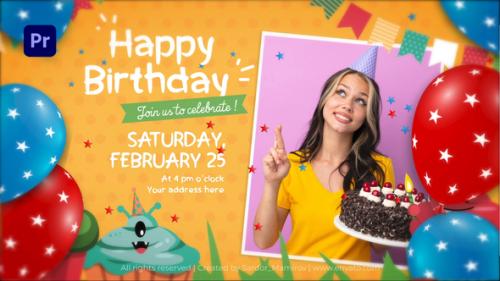 Videohive - Happy Birthday Intro || Happy Birthday Invitation MOGRT - 42754919 - 42754919