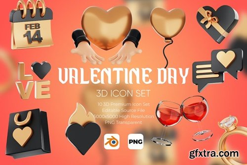 Valentine\'s Day 3D Icon Set