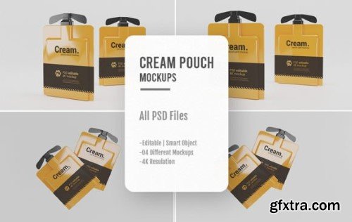 04 PSD Cream Pouch Pack Mockups