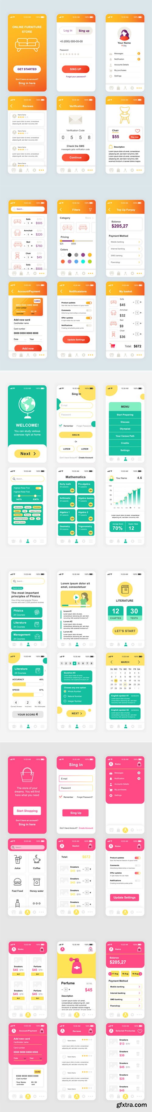 Multipurpose UI KIT - GUI Screens Vector Templates Pack