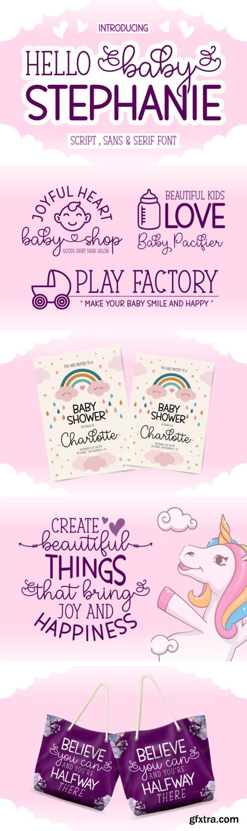 Hello Baby Stephanie - Lovely Trio Font