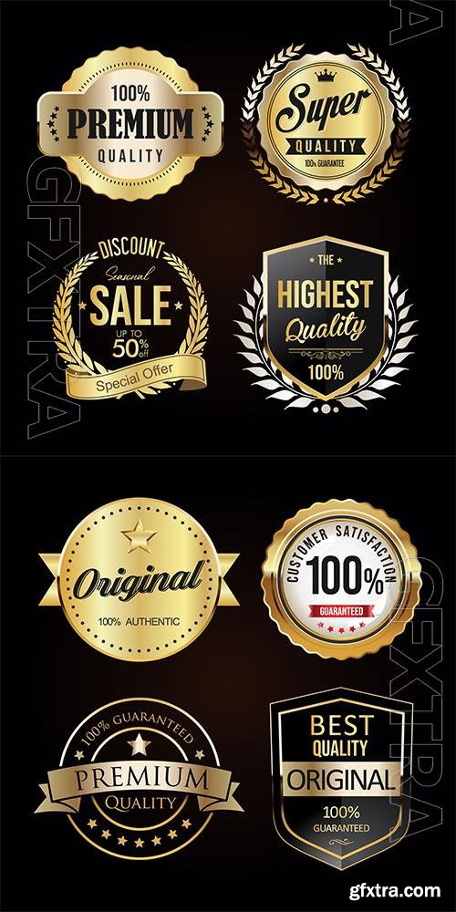 Vector premium quality retro vintage black and white badge vol 2