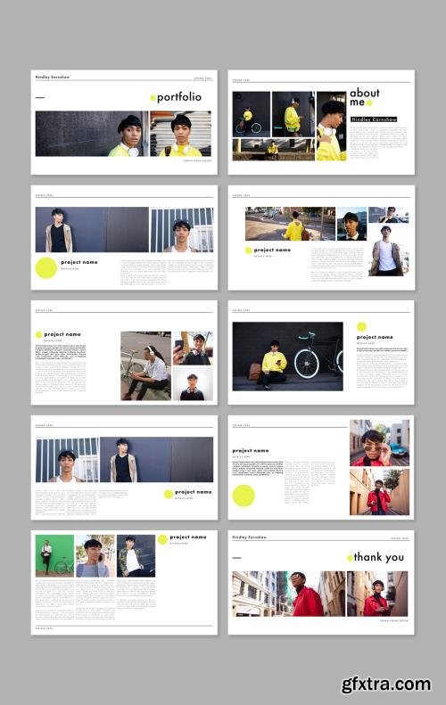 Black and White Portfolio with Yellow Accents 520882126