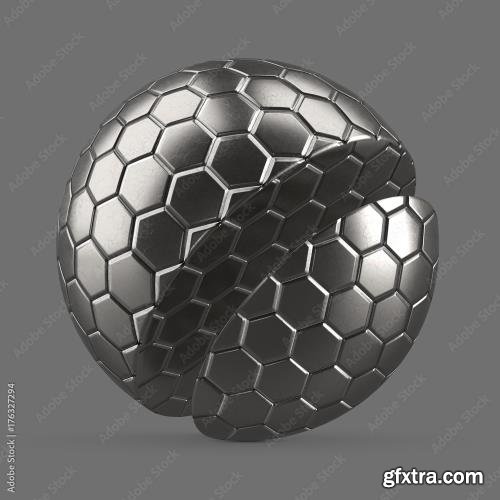 Large silver hexagon tiles 176327294