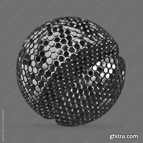 Small metallic hexagon tiles 176327296