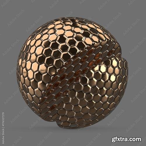 Small bronze hexagon tiles 176327278