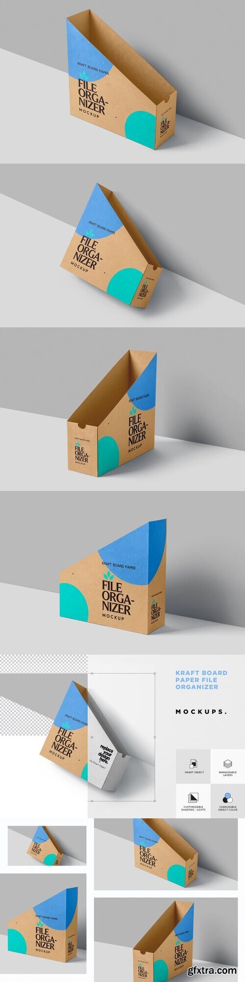 CreativeMarket - Kraft Box File Organizer Mockups 10986969