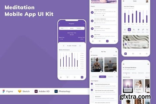 Meditation Mobile App UI Kit NJAYJFA