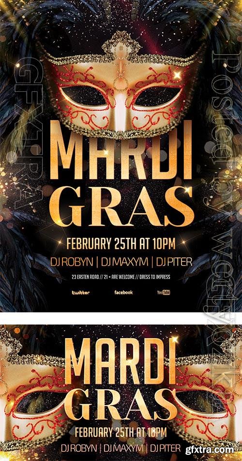 Psd Mardi Gras Party Flyer