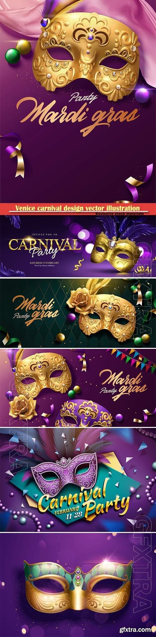 Venice carnival design vector illustration, Mardi gras vol 8