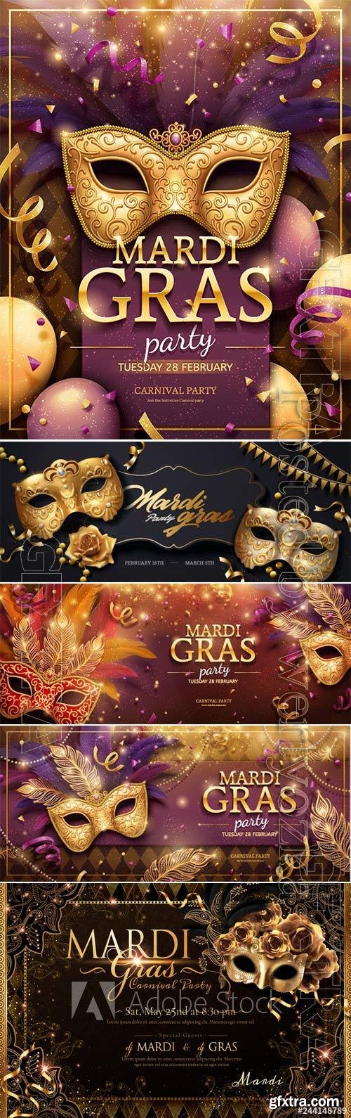 Mardi gras carnival vector poster