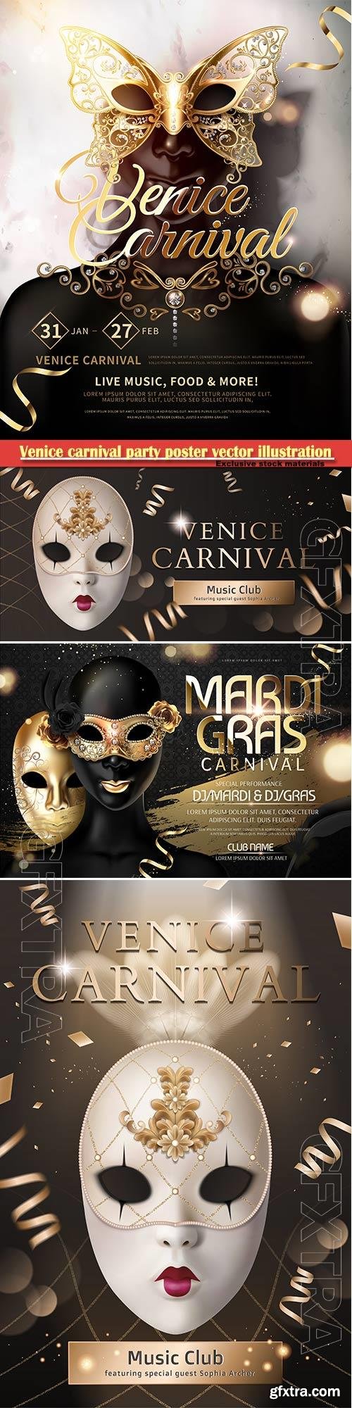 Venice carnival design vector illustration, Mardi gras vol 3