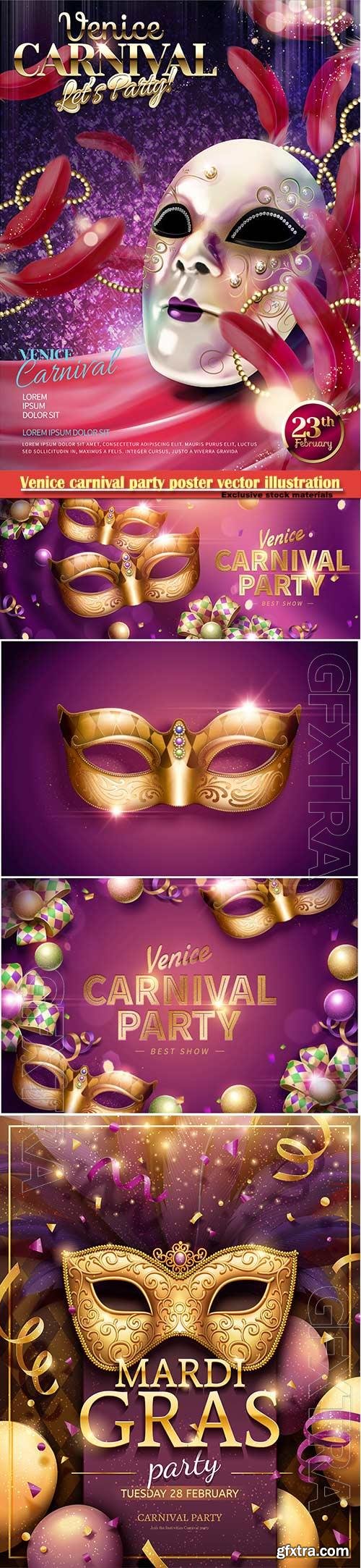 Venice carnival design vector illustration, Mardi gras vol 2