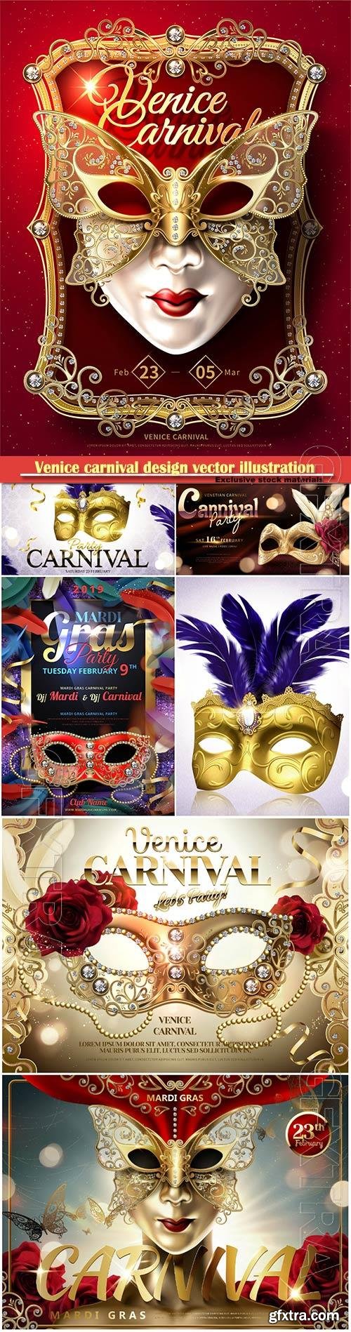 Venice carnival design vector illustration, Mardi gras vol 5