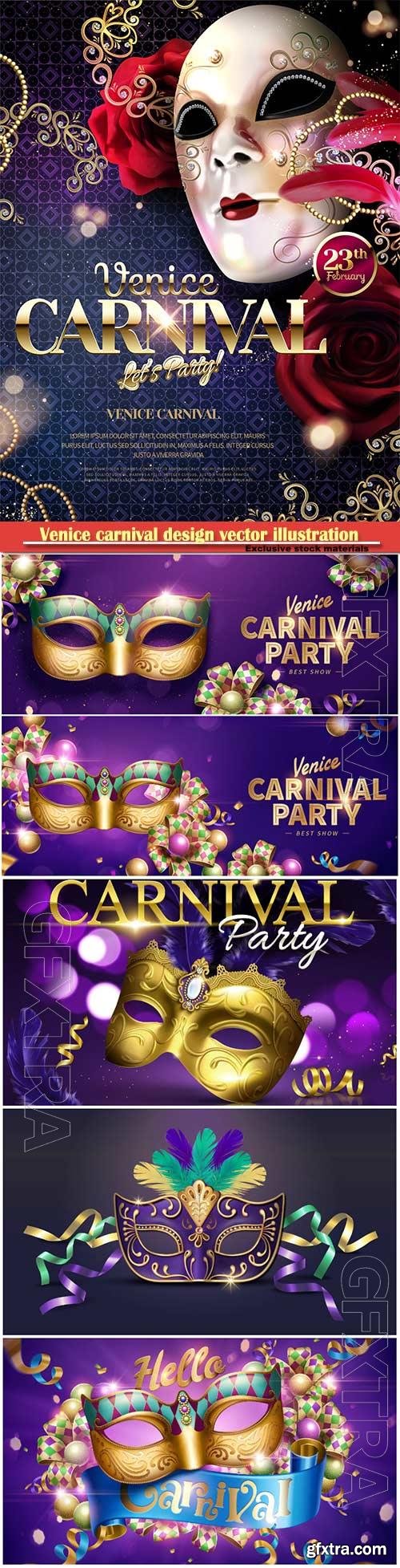 Venice carnival design vector illustration, Mardi gras vol 6