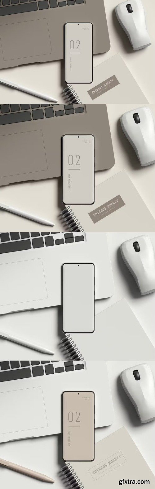 Smartphone with Notebook Mockup