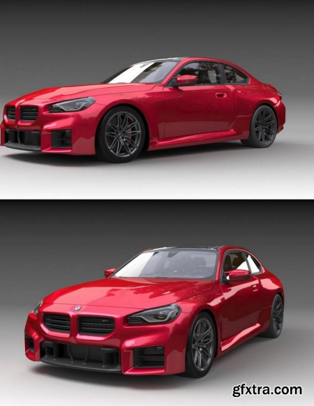 BMW M2 Coupe G87 2023 (low-poly game rip) 3D Model