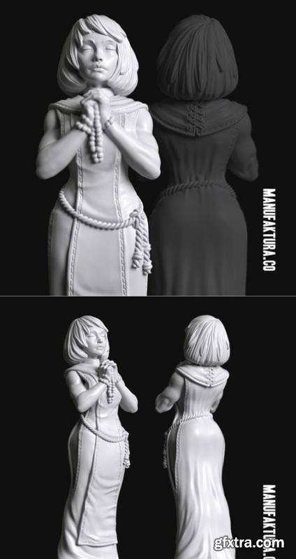 Devotion Series 01a - Gene-enhanced Female Battle Sister Praying – 3D Print