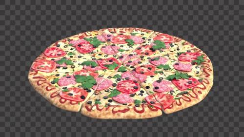 Videohive - Rotation 3D Pizza (Alpha Channel Version) - 42798763 - 42798763