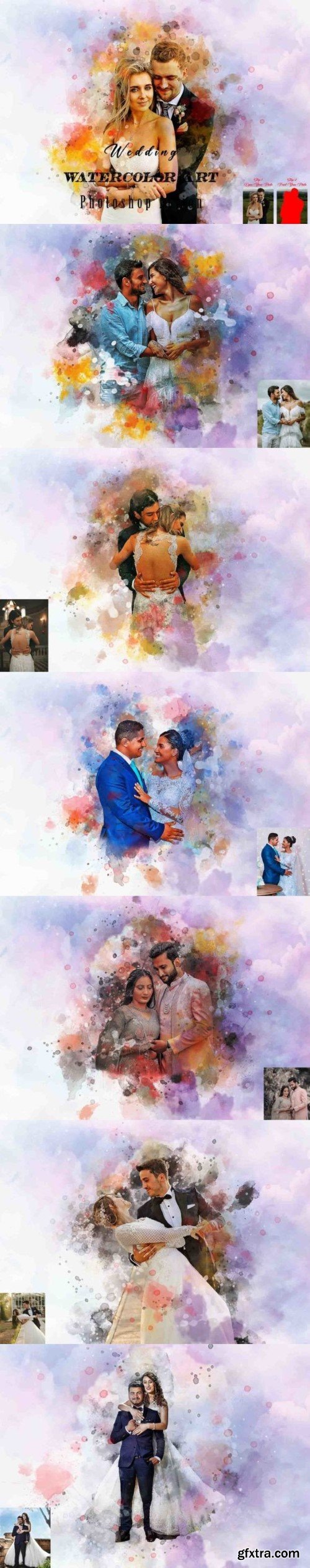 Wedding Watercolor Art Photoshop Action