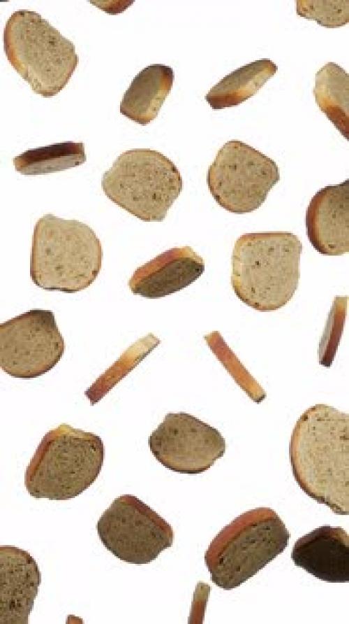 Videohive - Vertical Floating Slices of Bread on White - 42766010 - 42766010