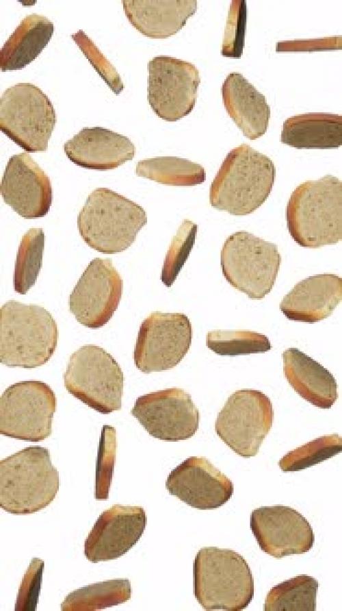 Videohive - Vertical Falling Slices of Bread on White - 42766019 - 42766019