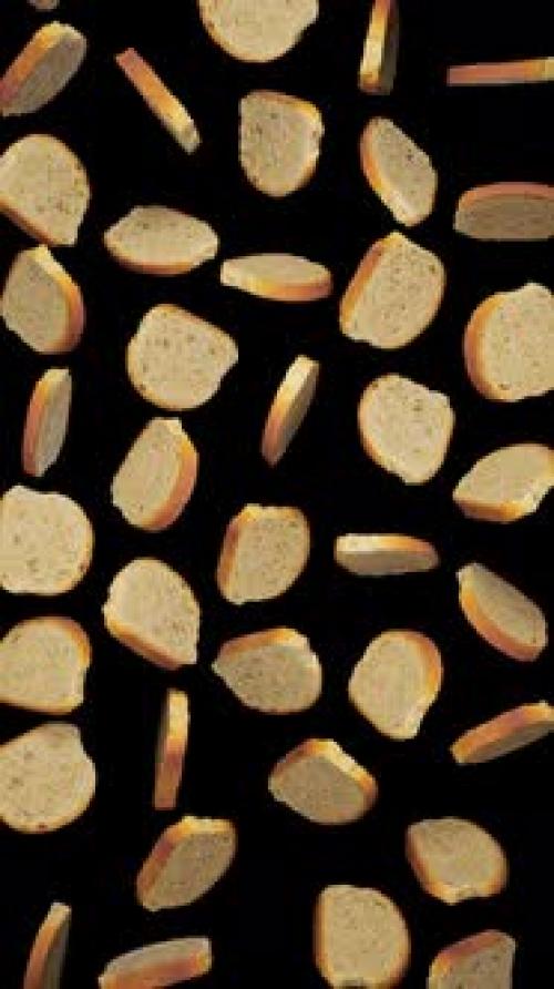 Videohive - Vertical Falling Slices of Bread on Alpha - 42766022 - 42766022